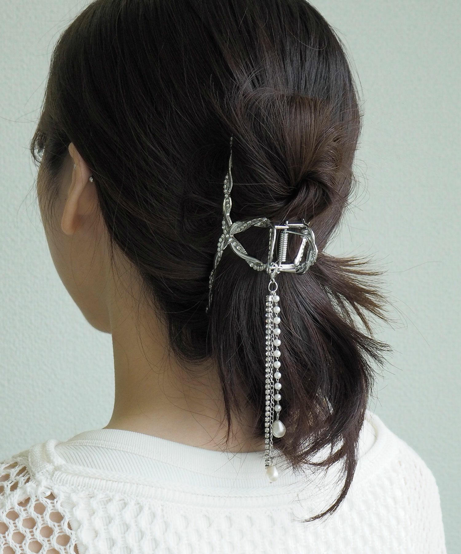 パールビジューチェーンバンスクリップ