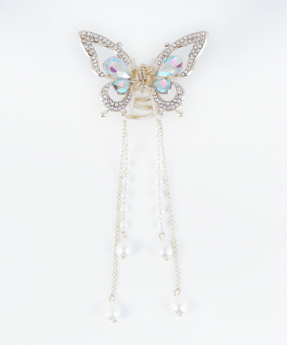 バタフライパールビジューバンスクリップ