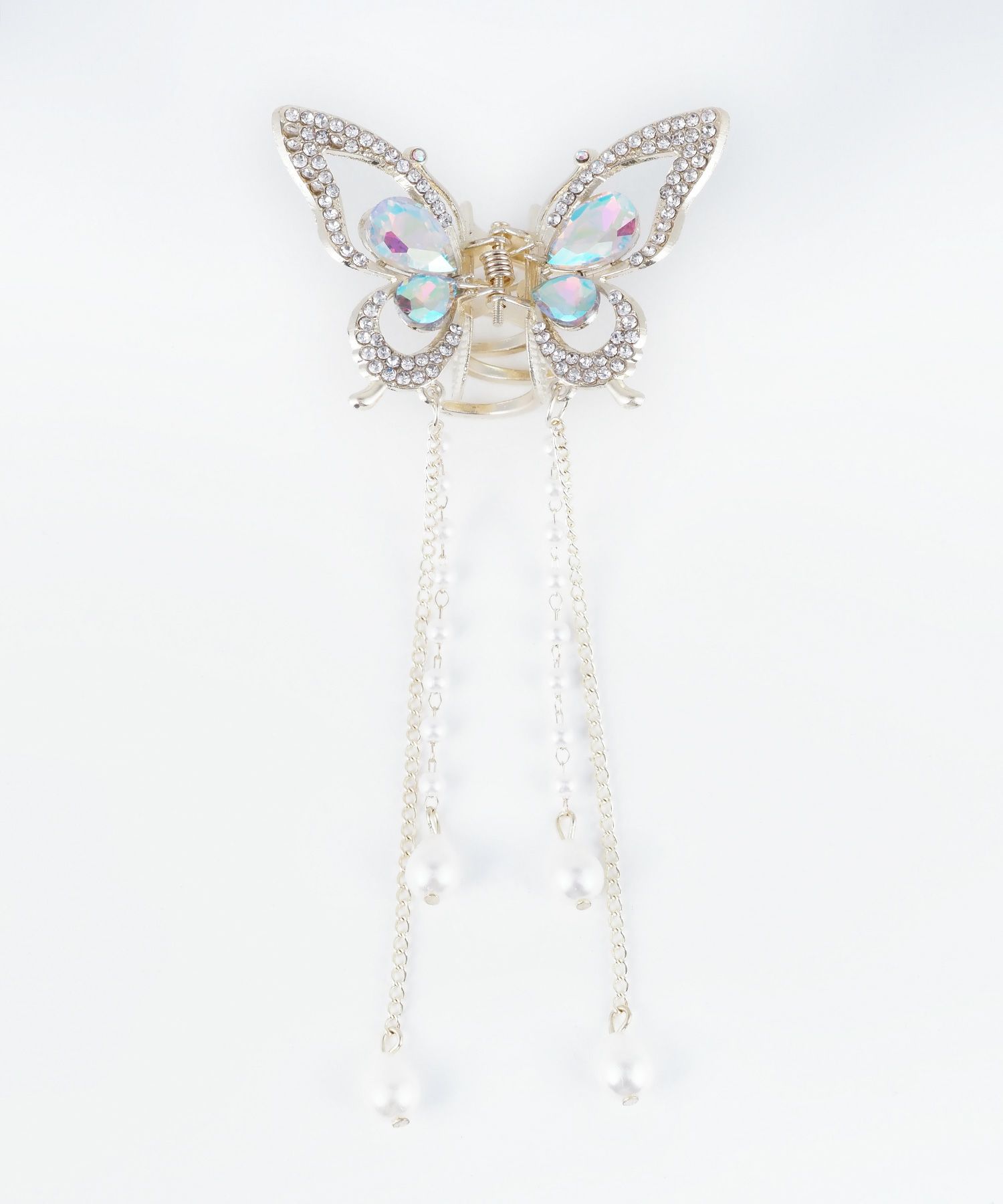 バタフライパールビジューバンスクリップ