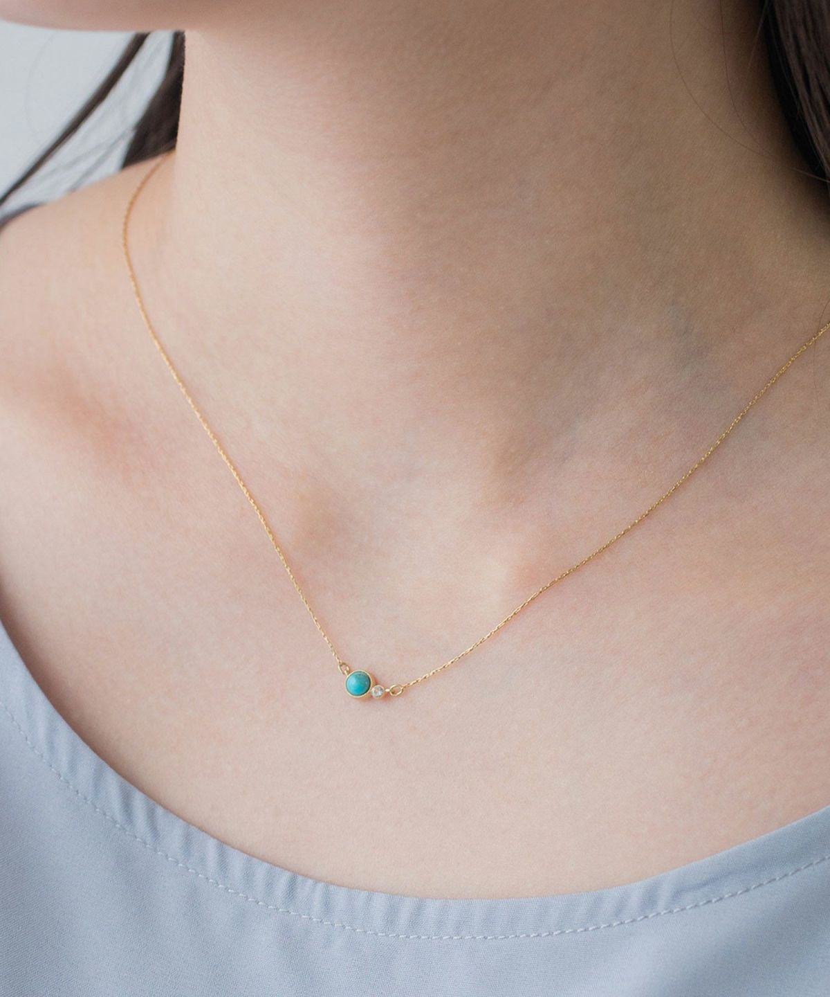 ナチュラルストーンとクリスタルのネックレス【MUK Dreamy stone】