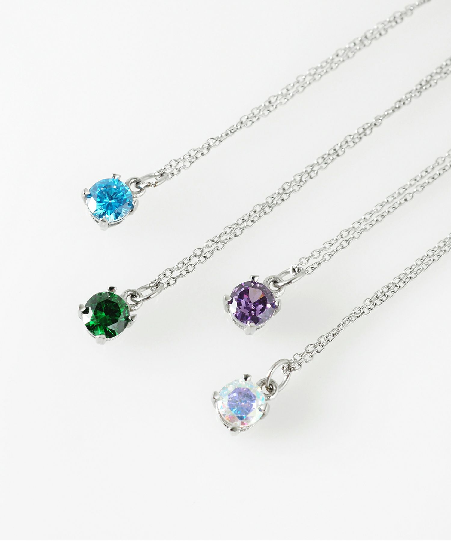 バースデーストーンカラーステンレスネックレス