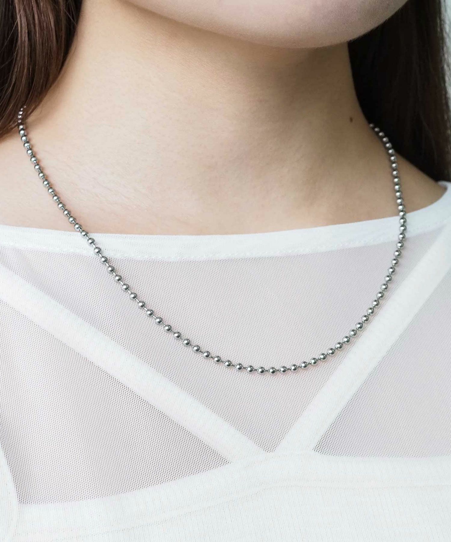 ボールチェーンステンレスネックレス