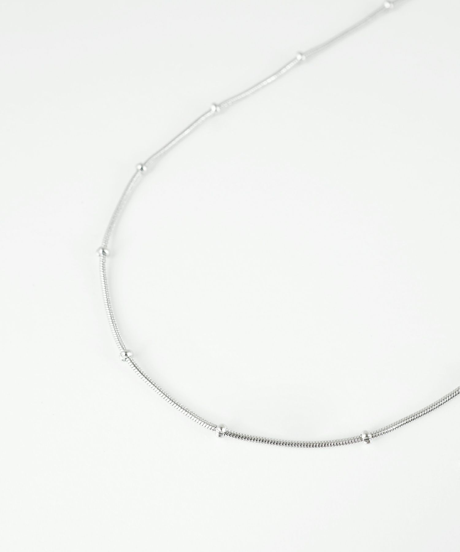 スネークステーションチェーンステンレスネックレス