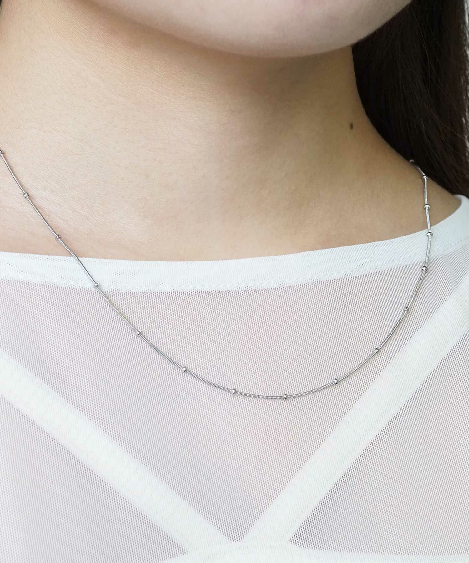 スネークステーションチェーンステンレスネックレス