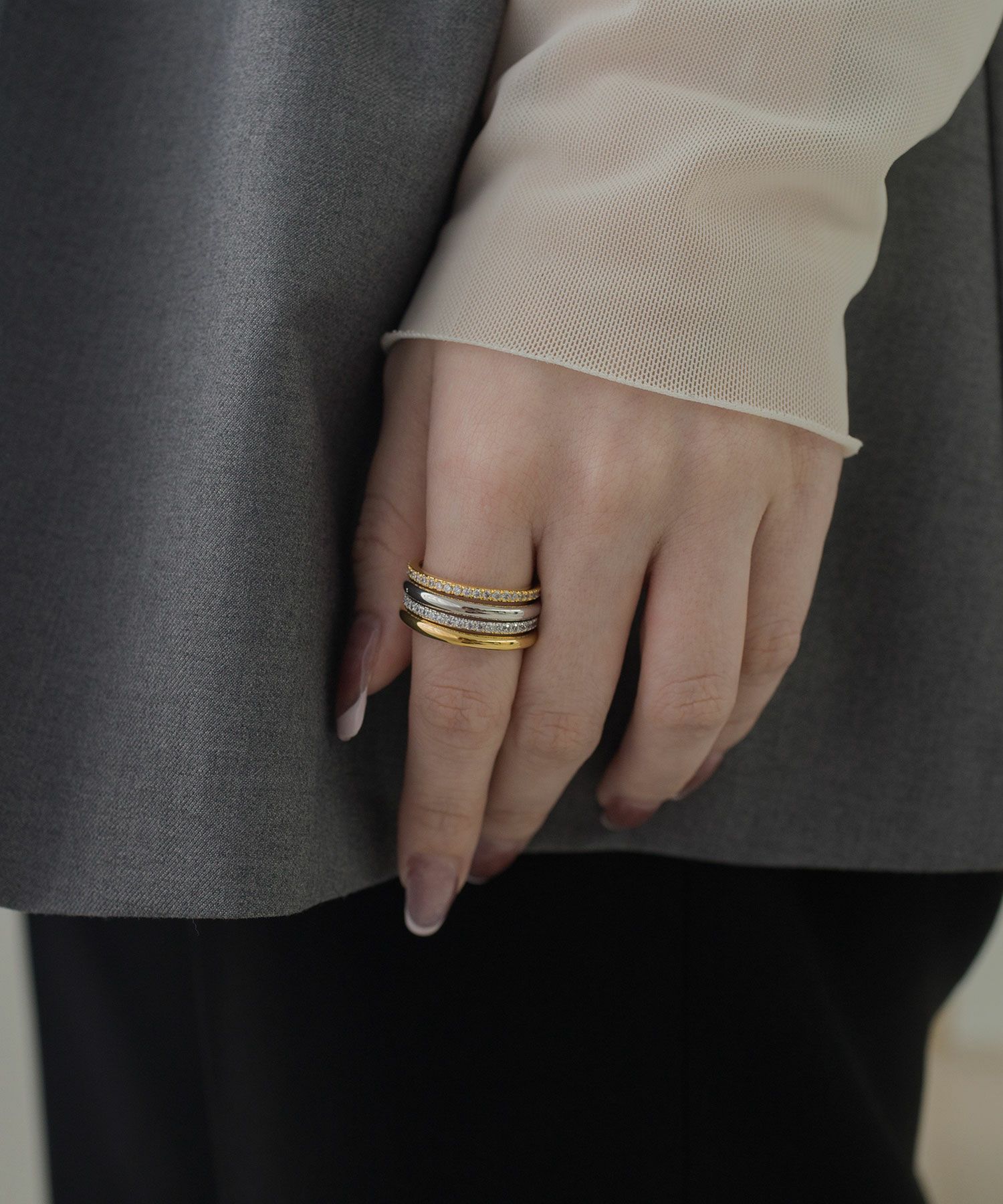 CZエタニティリング【over size ring collection】