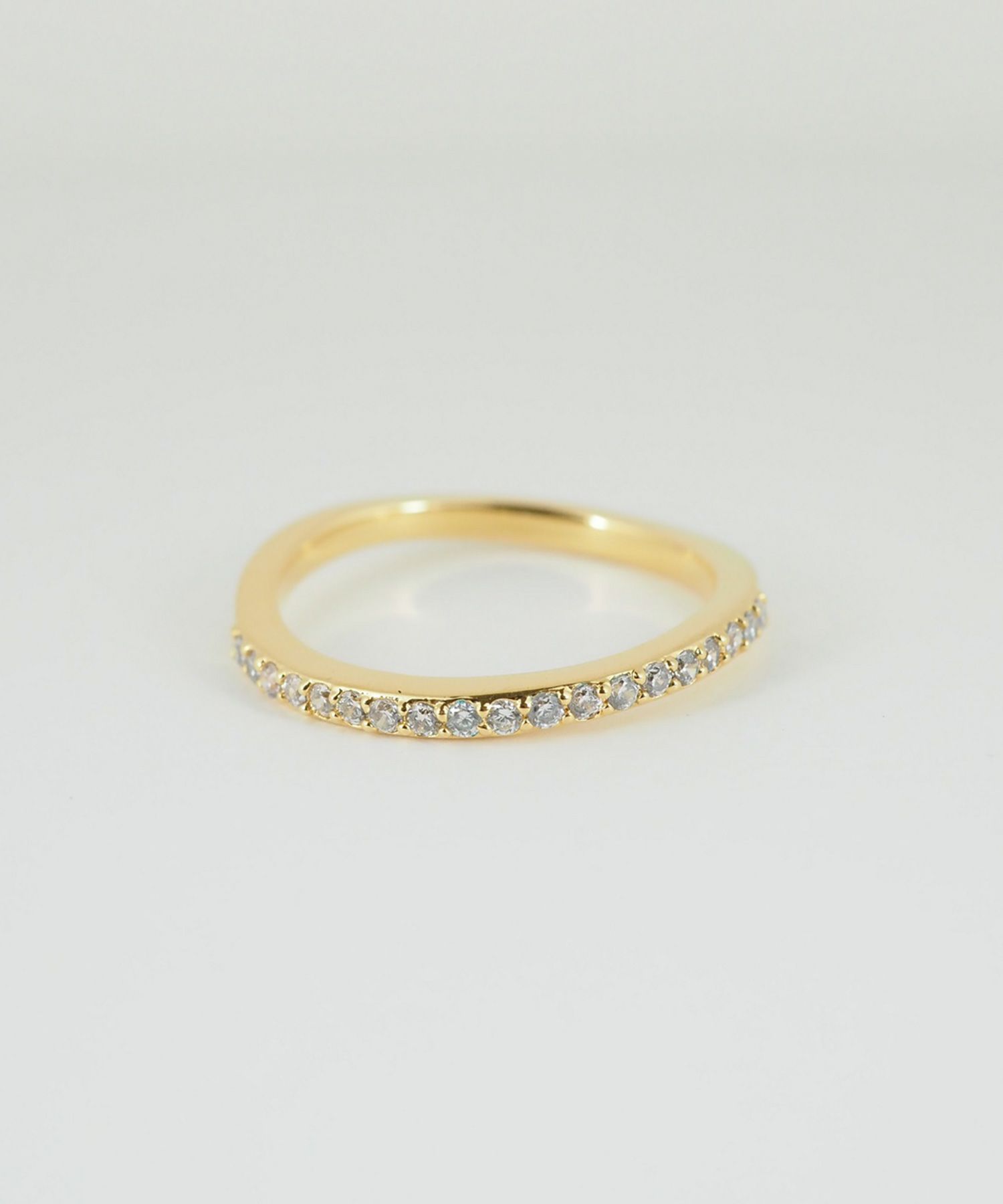 CZウエーブハーフエタニティリング【over size ring collection】