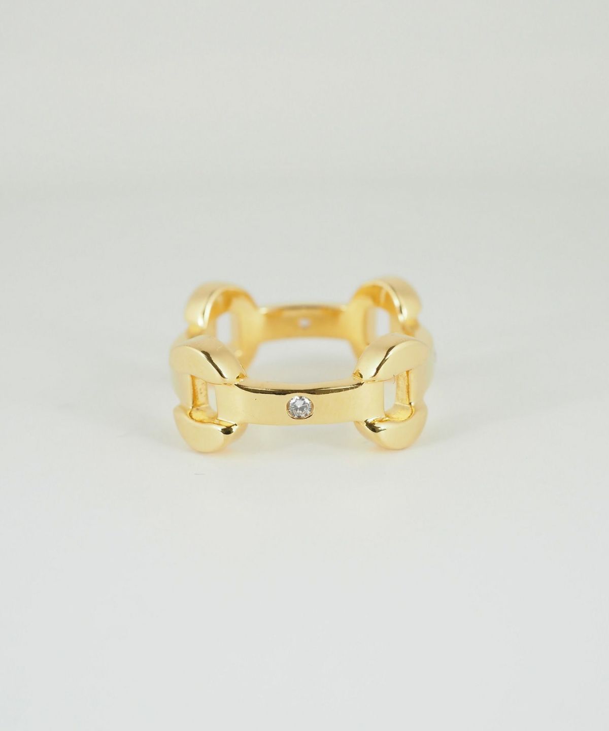 CZステーションチェーンリング【over size ring collection】