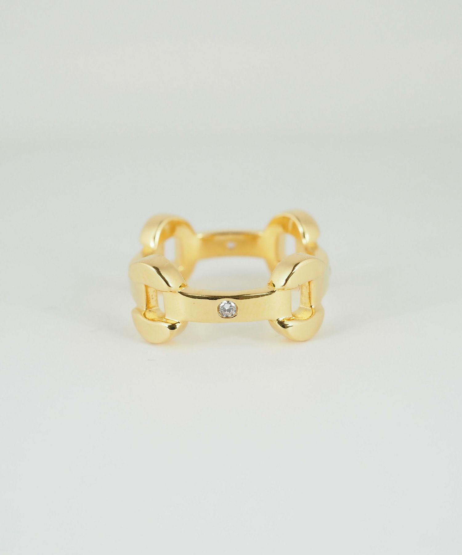 CZステーションチェーンリング【over size ring collection】