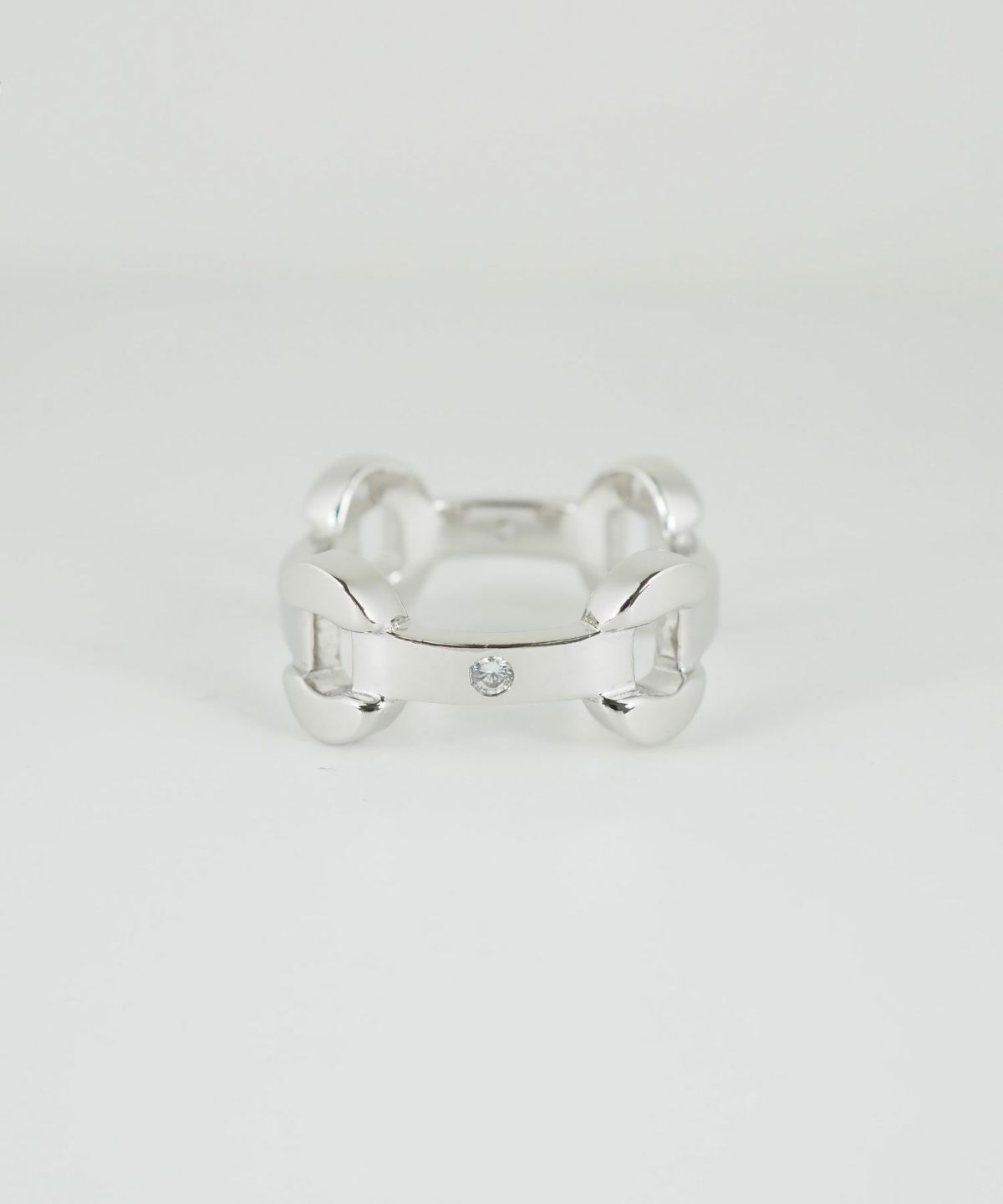 CZステーションチェーンリング【over size ring collection】