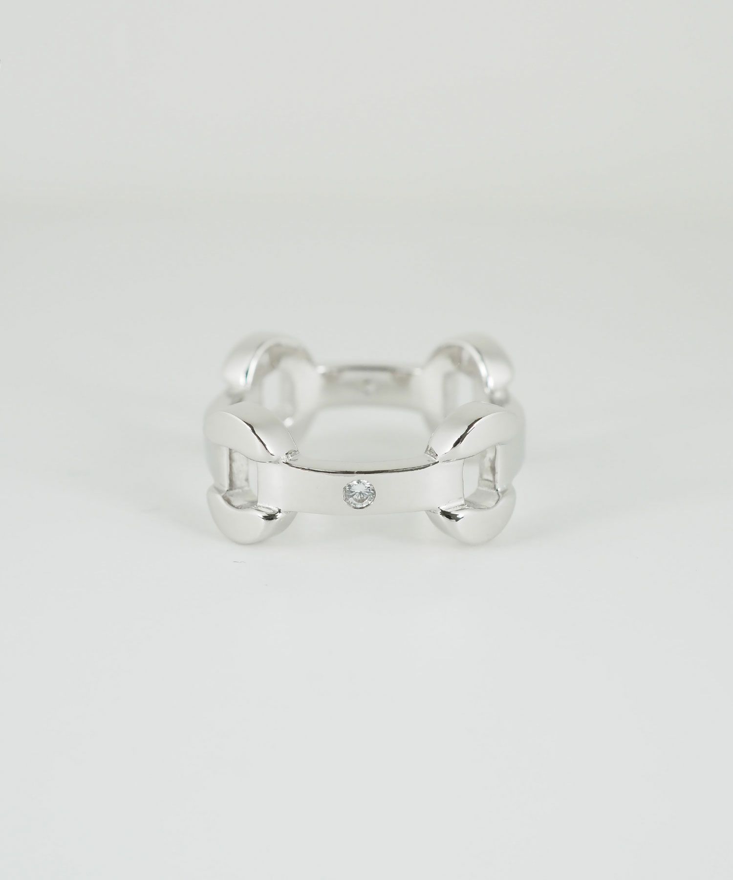 CZステーションチェーンリング【over size ring collection】