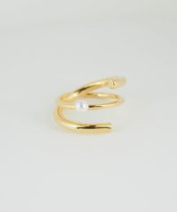 ポリッシュパールクロスリング【over size ring collection】