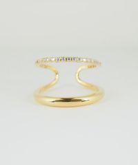 CZダブルラインリング【over size ring collection】