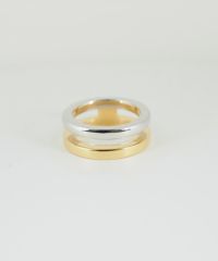 ミックスカラーダブルラインリング【over size ring collection】