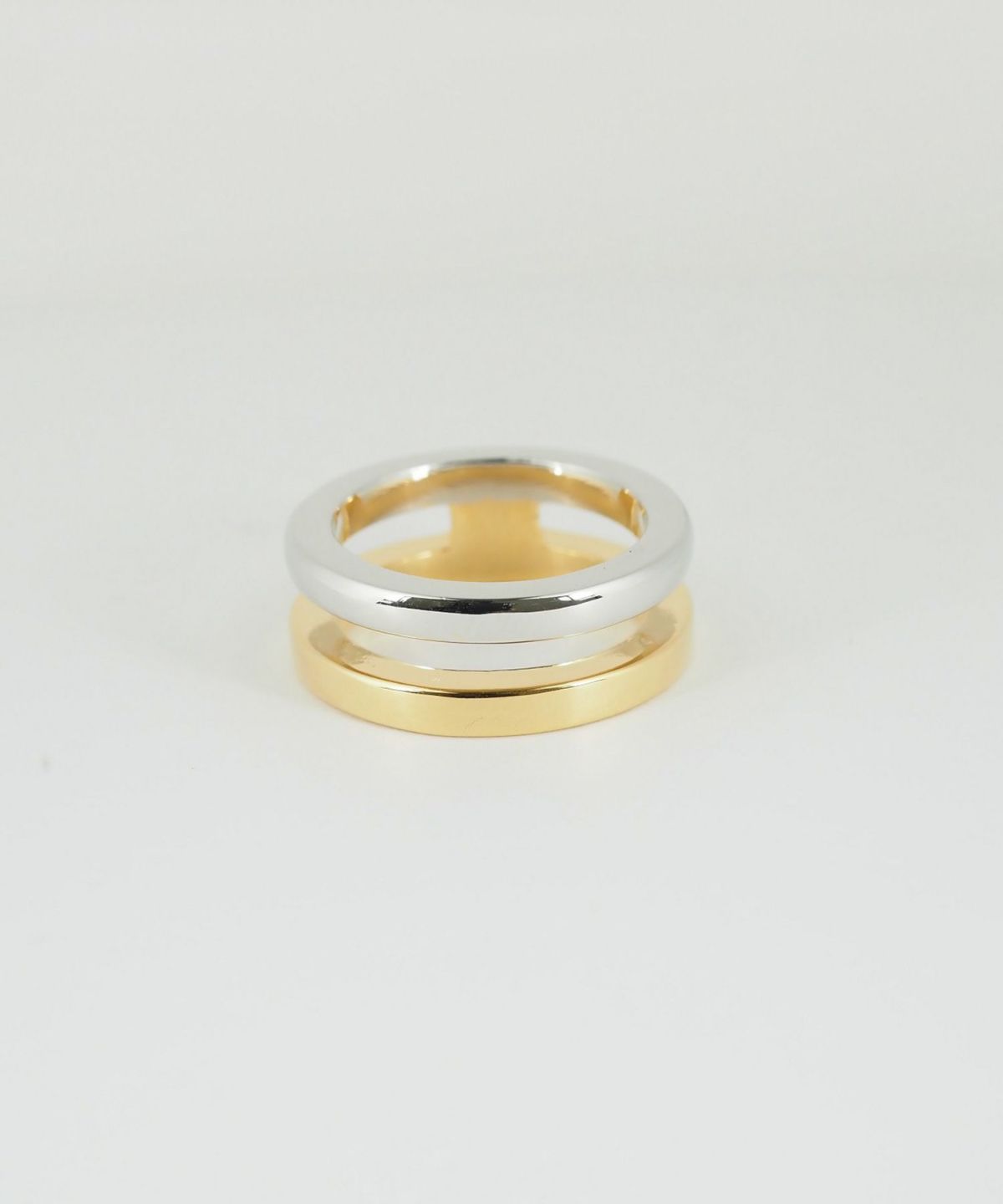ミックスカラーダブルラインリング【over size ring collection】