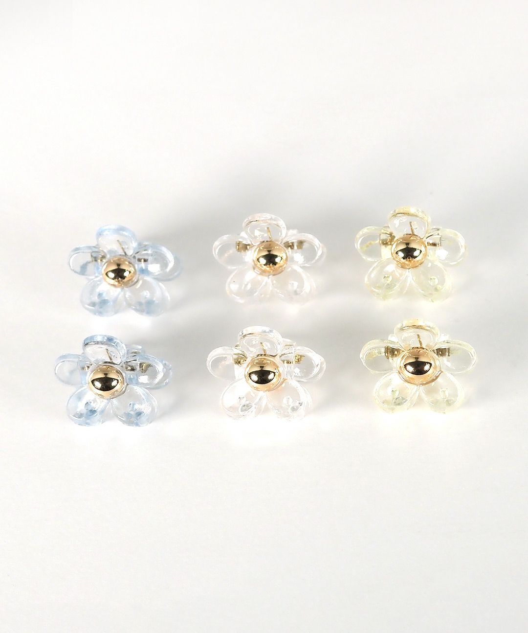 クリアフラワーミニバンスクリップ6Pセット