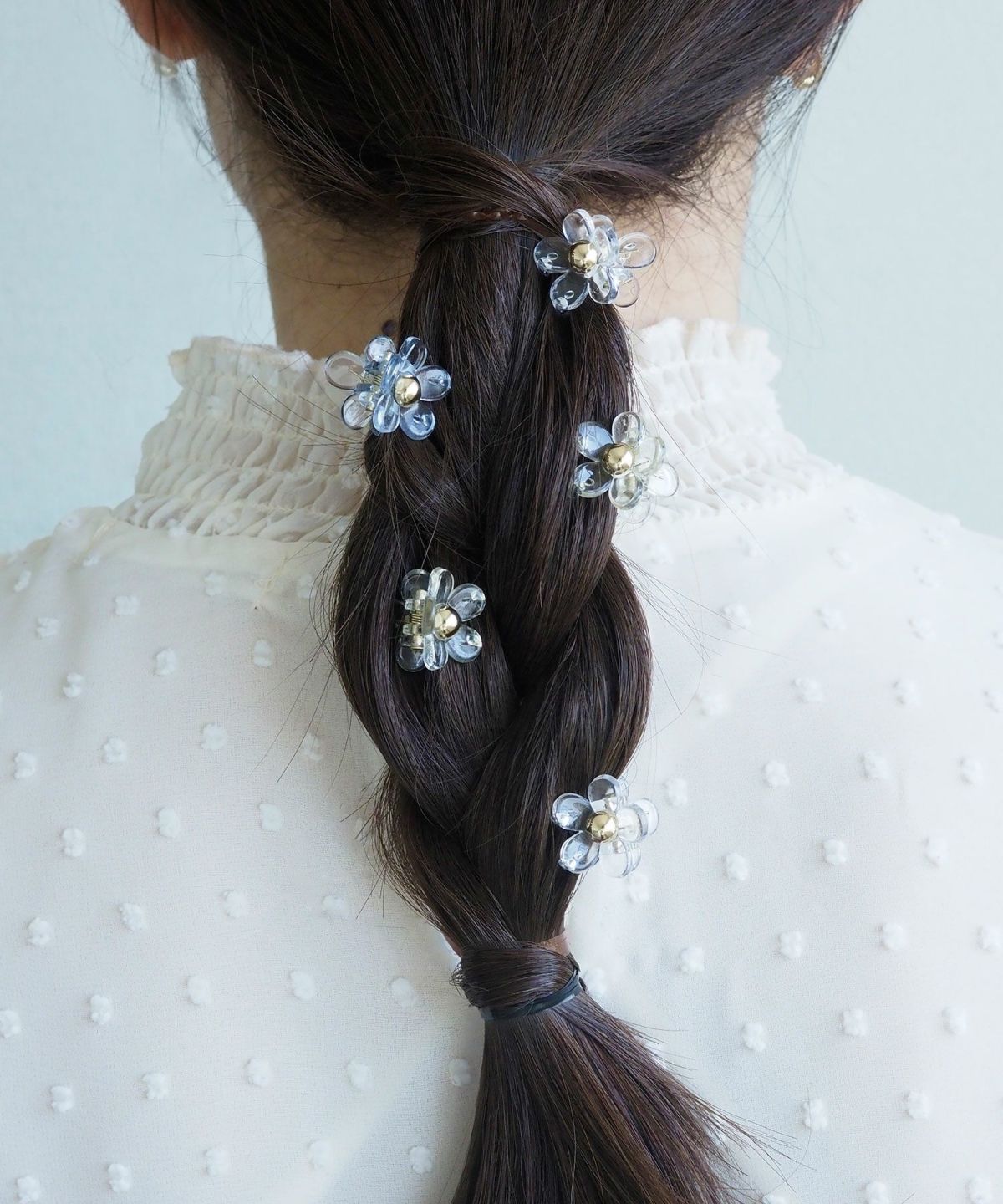 クリアフラワーミニバンスクリップ6Pセット