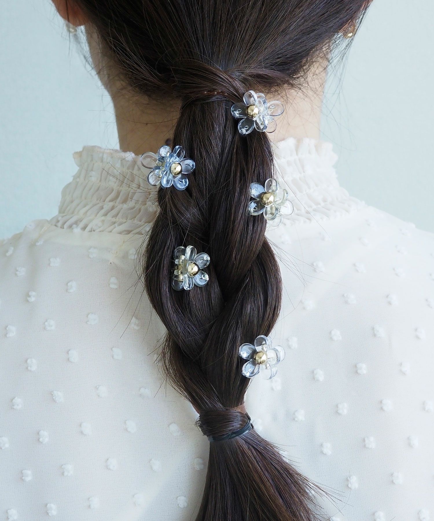 クリアフラワーミニバンスクリップ6Pセット