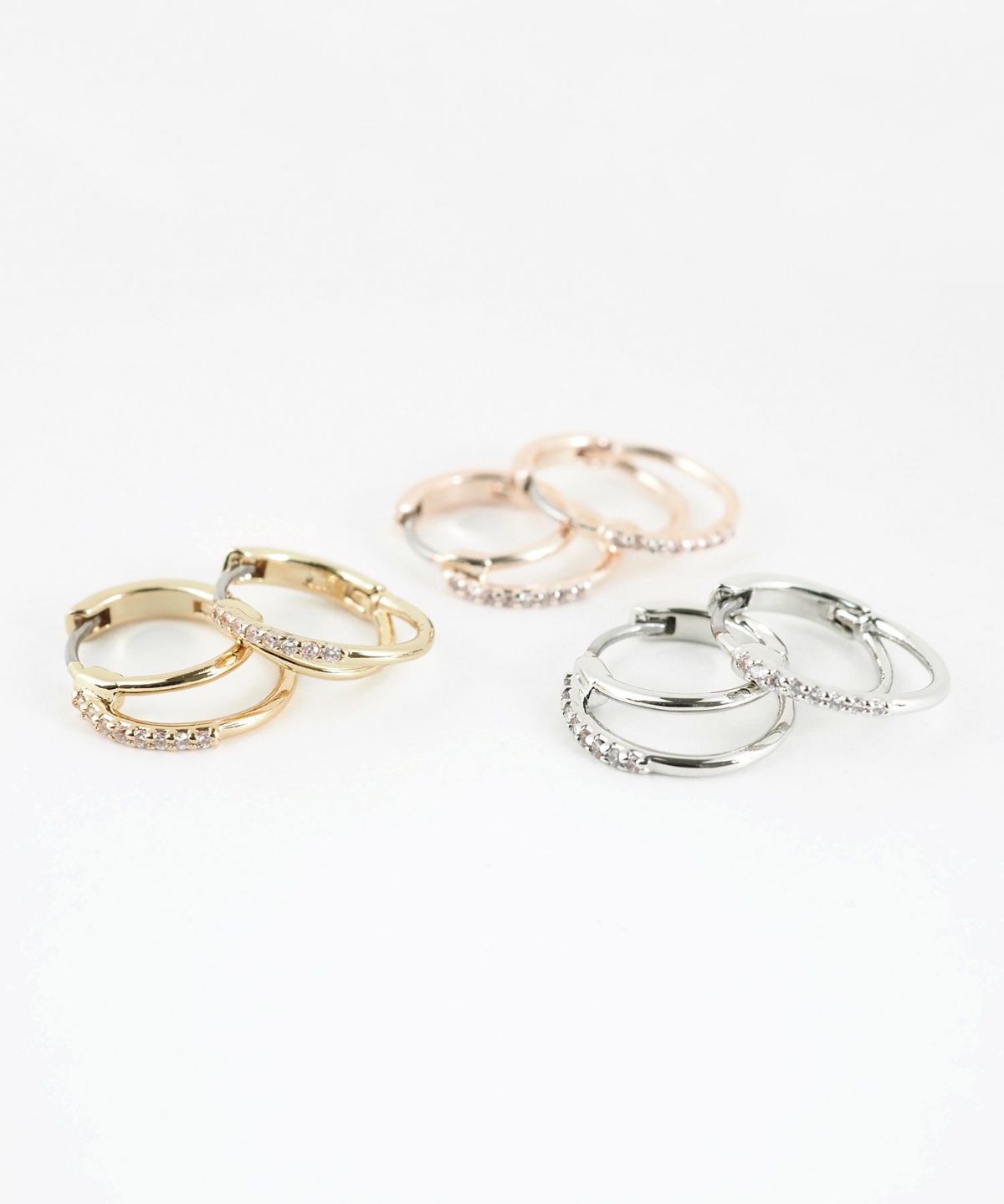 ナローダブルフープステンレスポストピアス