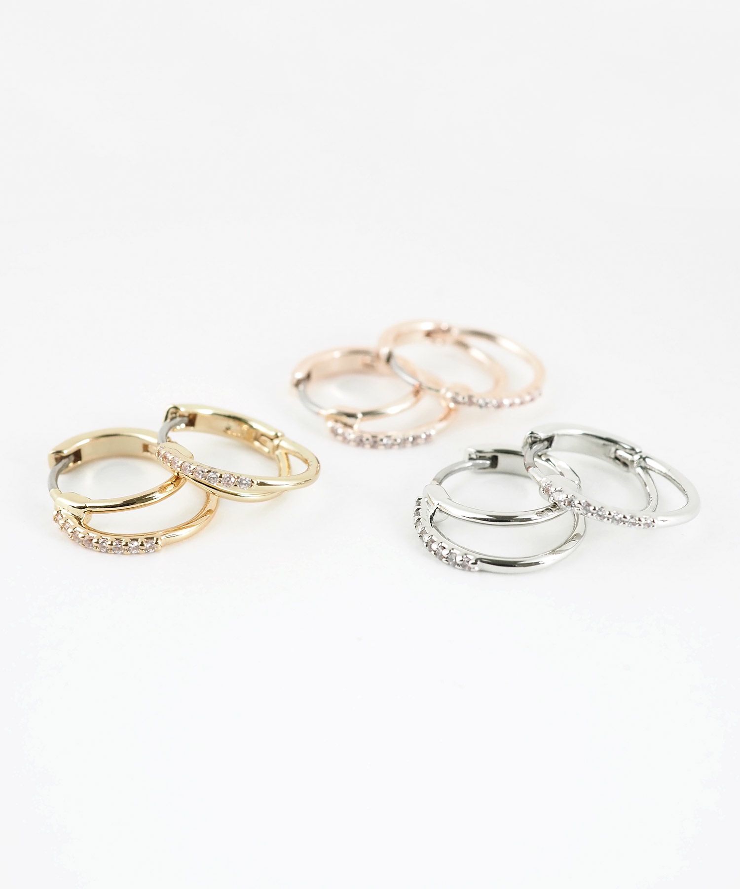 ナローダブルフープステンレスポストピアス