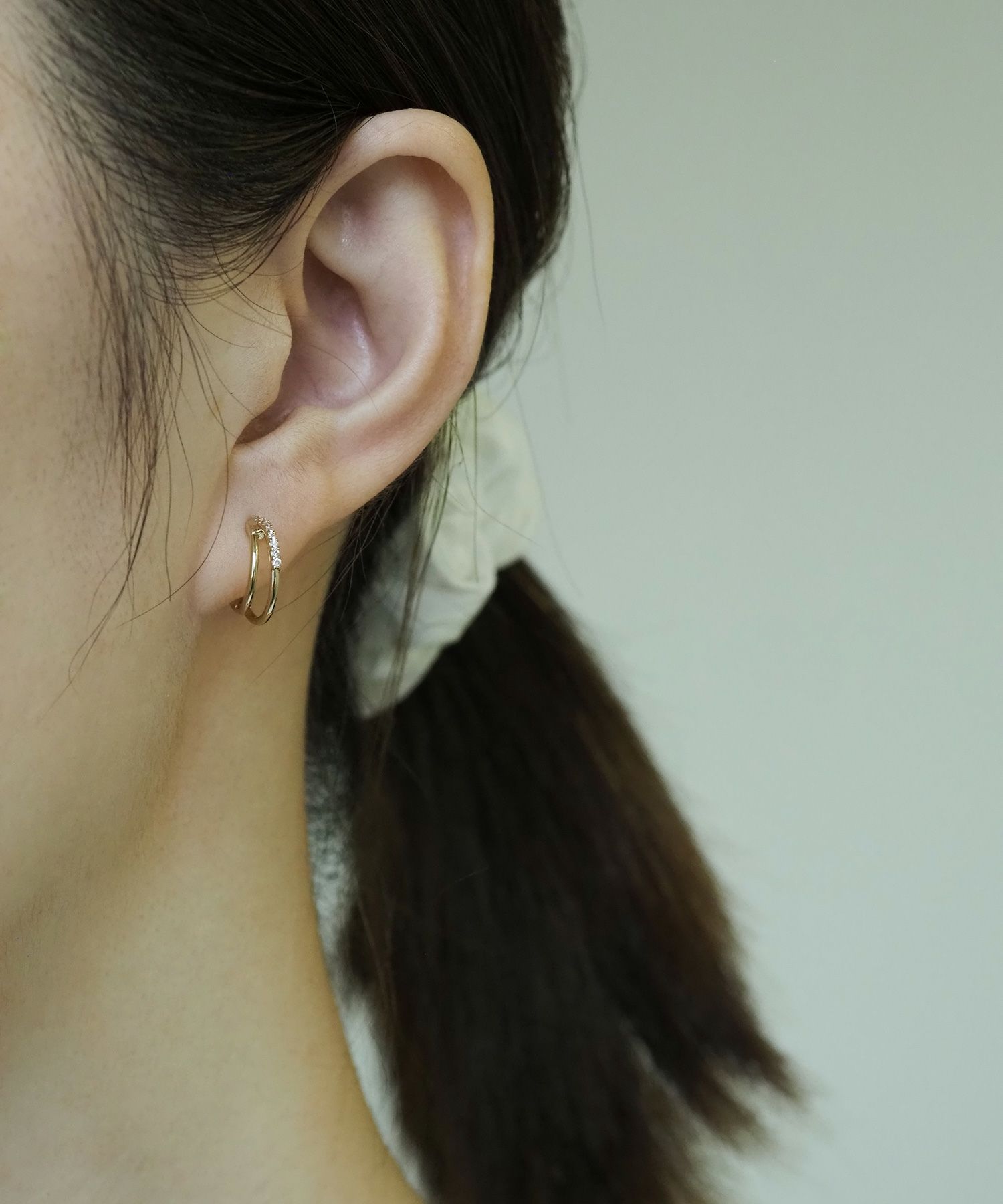 ナローダブルフープステンレスポストピアス