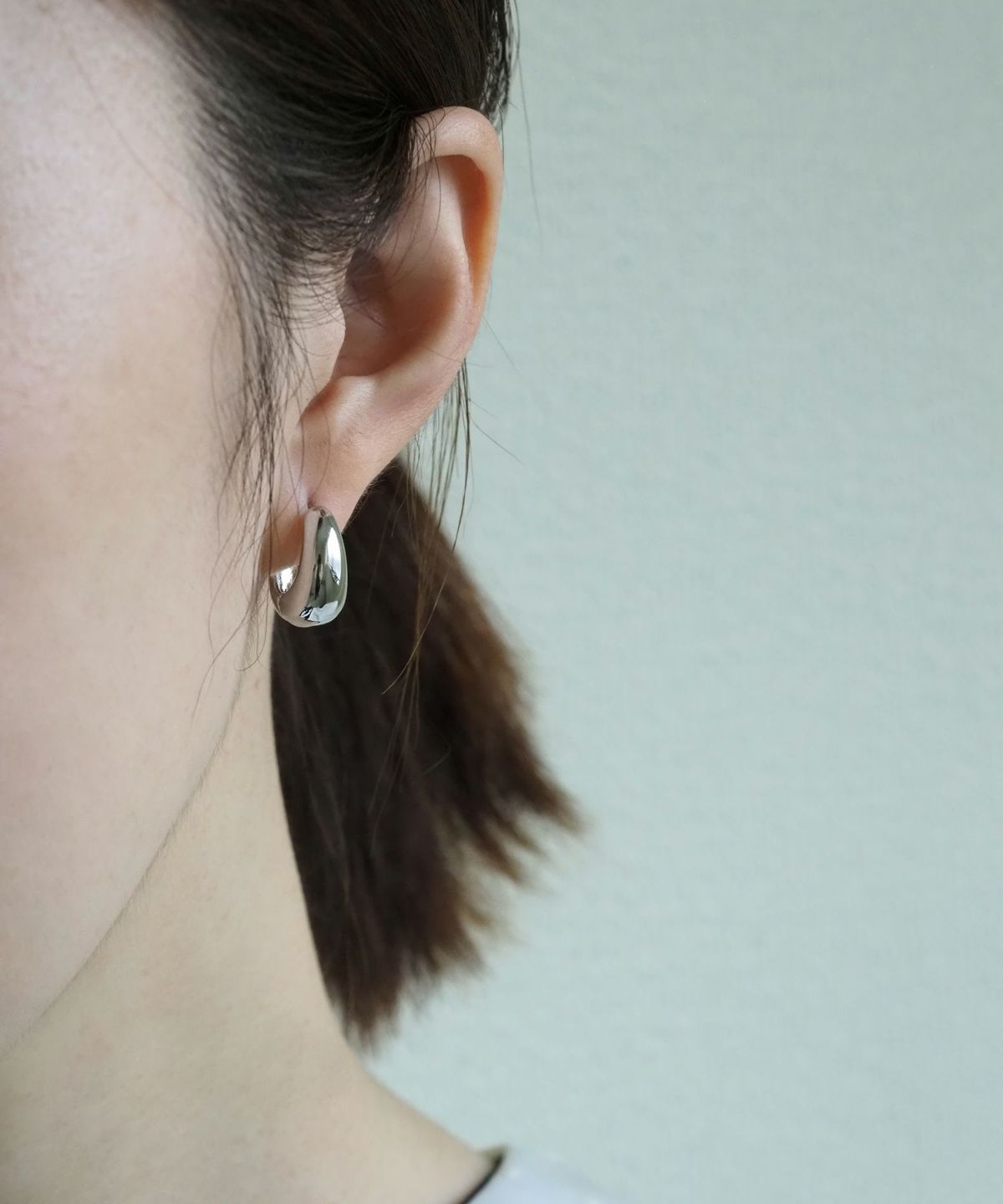 ボトムボリュームフープステンレスポストピアス