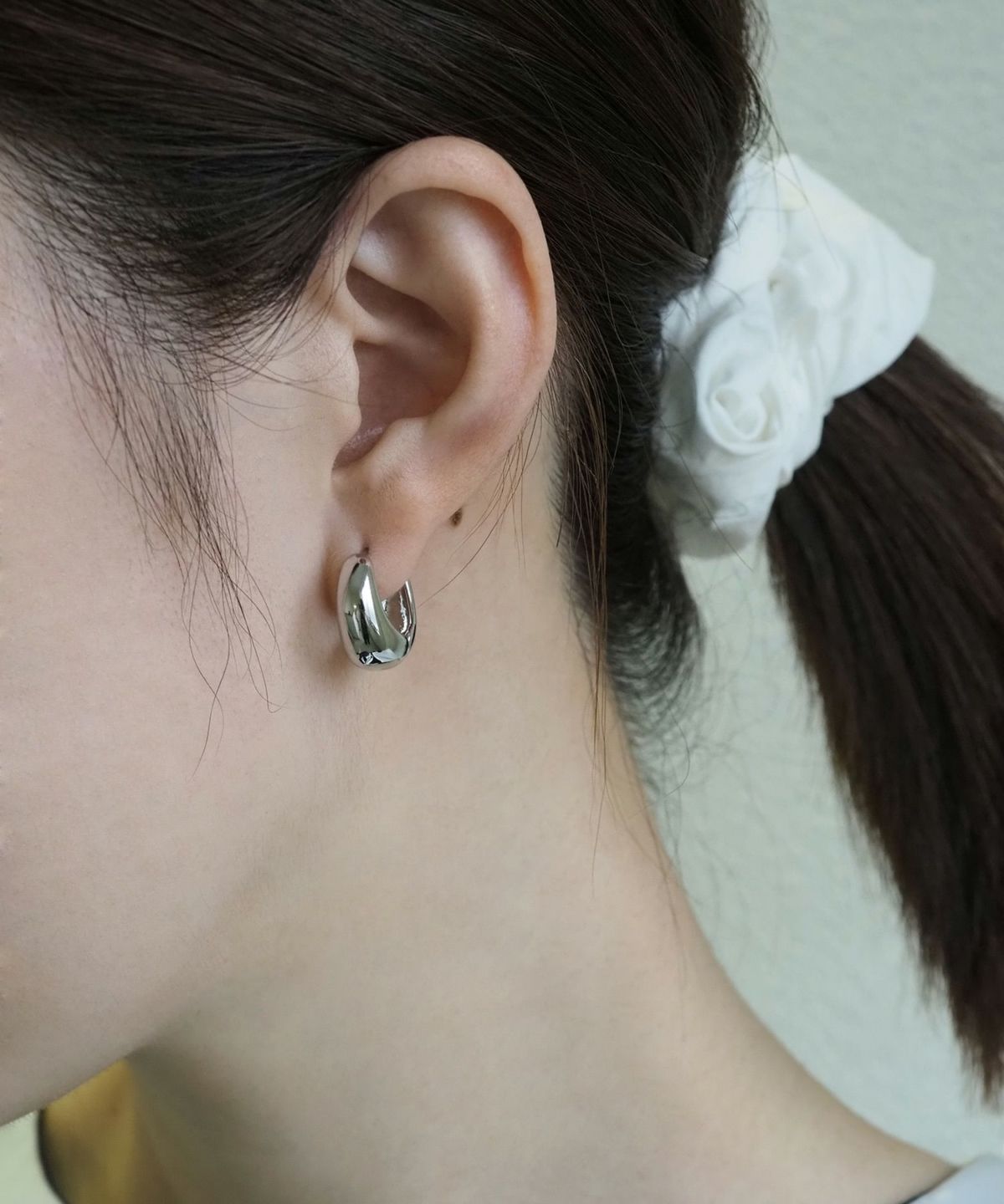 ボトムボリュームフープステンレスポストピアス