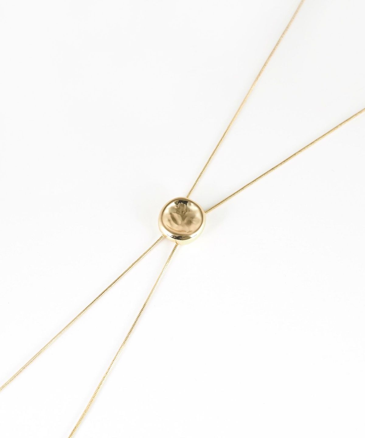 ラウンドプレートループタイネックレス