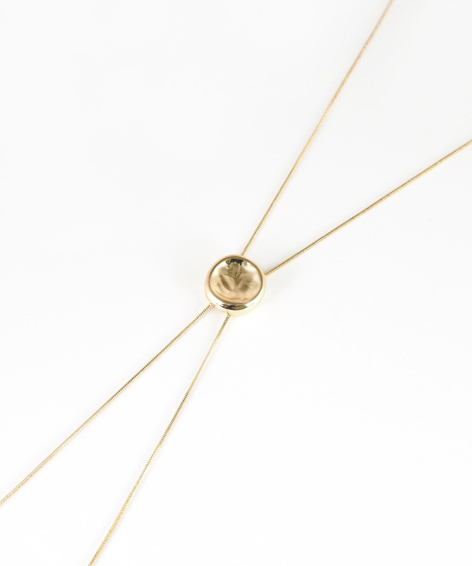 ラウンドプレートループタイネックレス