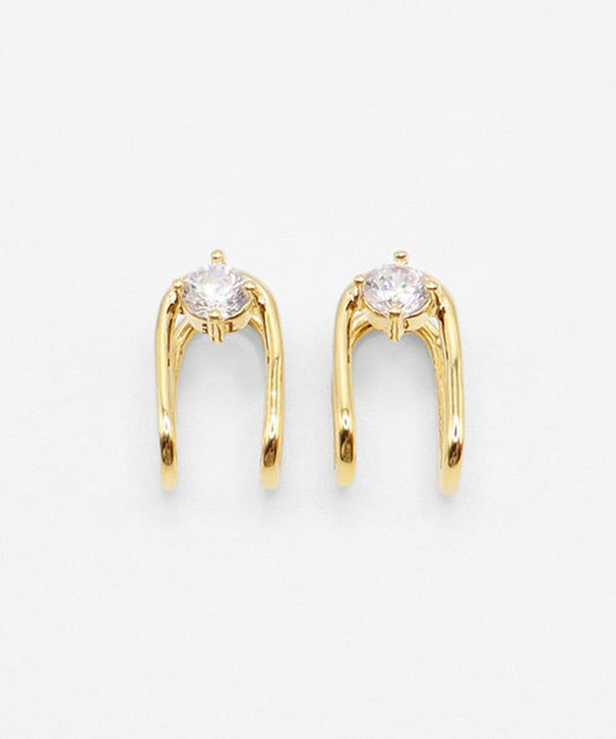 Uシェイプラウンドメタルイヤリング