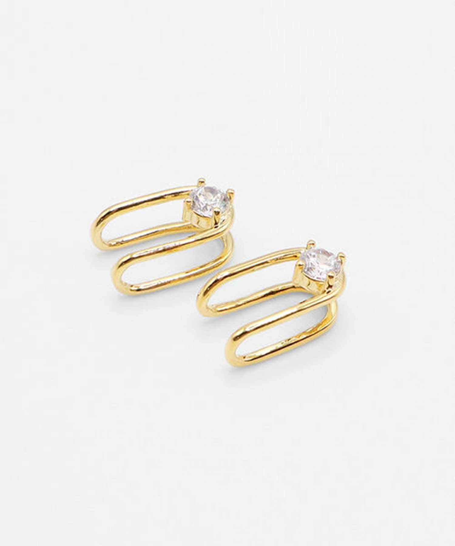 Uシェイプラウンドメタルイヤリング