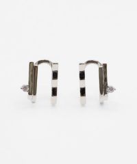 バーラインラウンドメタルイヤリング