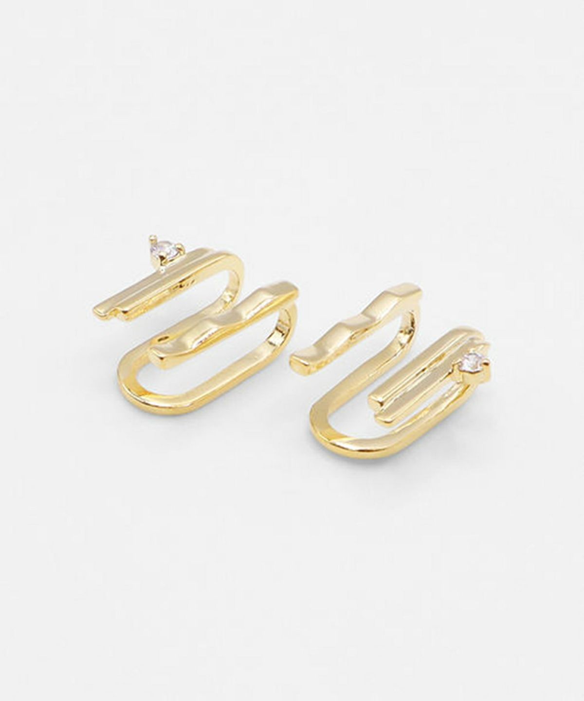 バーラインラウンドメタルイヤリング