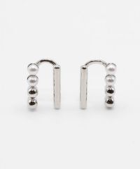 パールラインラウンドメタルイヤリング