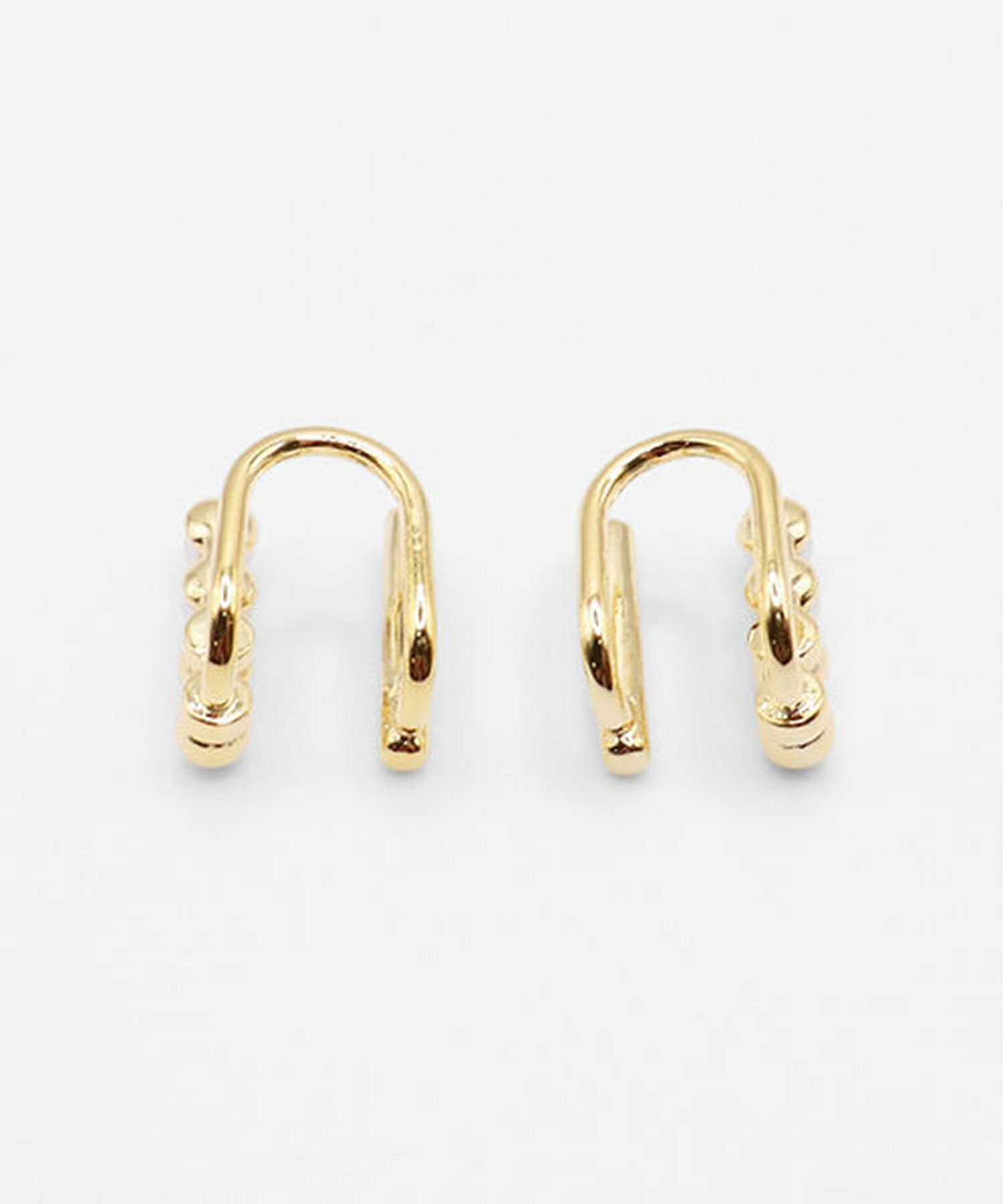 パールラインラウンドメタルイヤリング