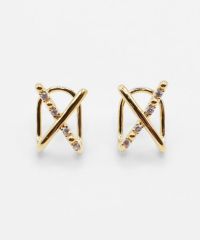 クロスラウンドメタルイヤリング