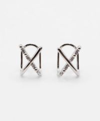 クロスラウンドメタルイヤリング