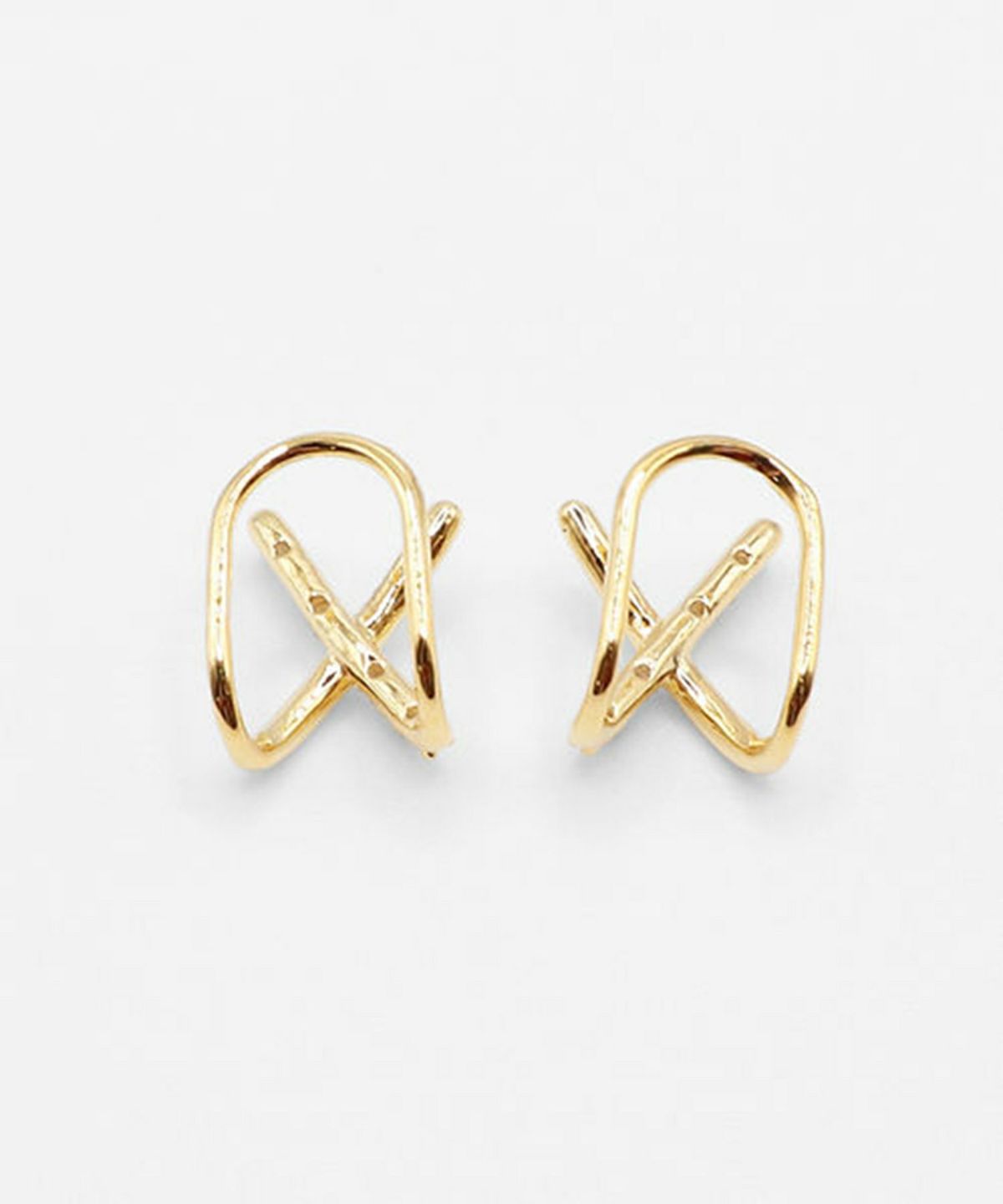 クロスラウンドメタルイヤリング