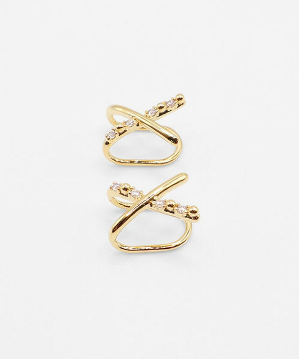 クロスラウンドメタルイヤリング