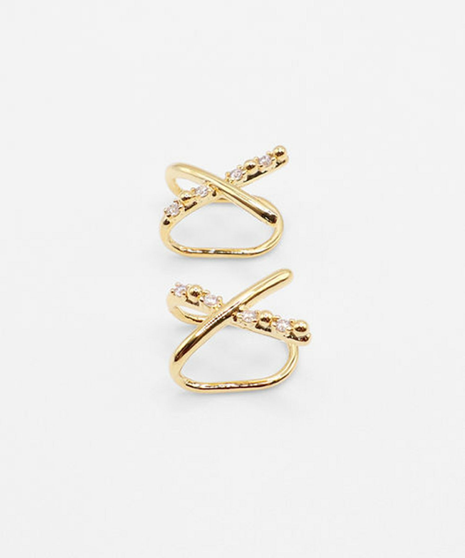 クロスラウンドメタルイヤリング