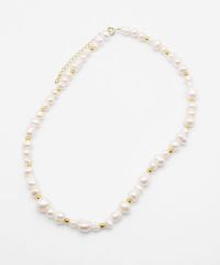 淡水パールメタルボールネックレス