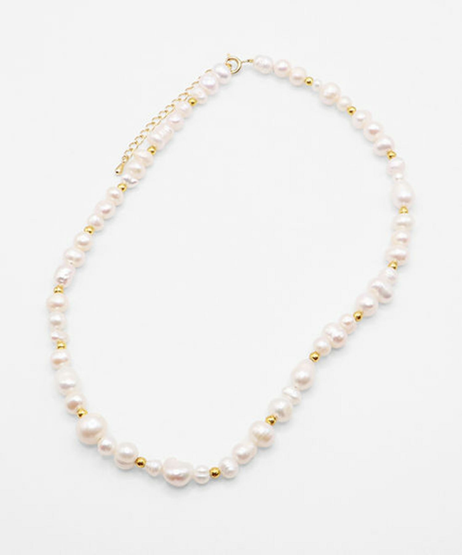 淡水パールメタルボールネックレス