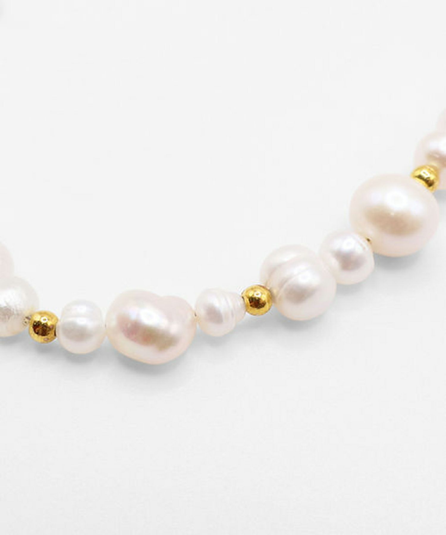 淡水パールメタルボールネックレス