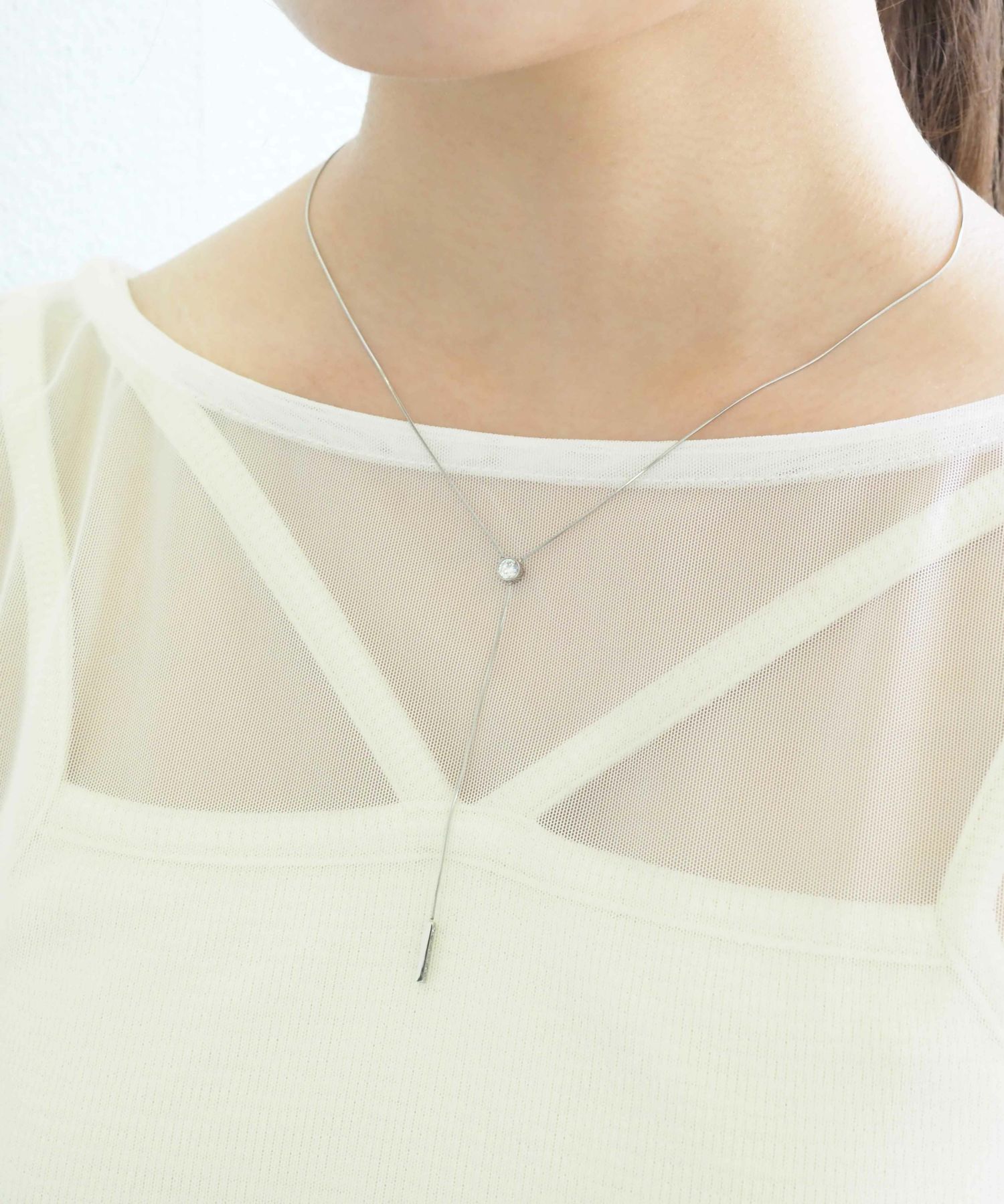 ラウンドY字サージカルステンレスネックレス