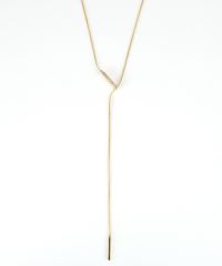 パヴェバーY字サージカルステンレスネックレス