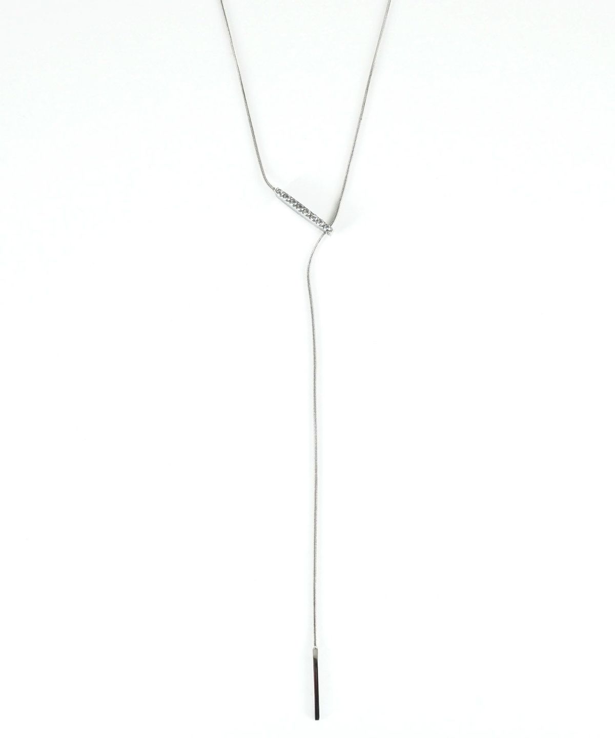 パヴェバーY字サージカルステンレスネックレス