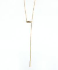 ビジューバーY字サージカルステンレスネックレス