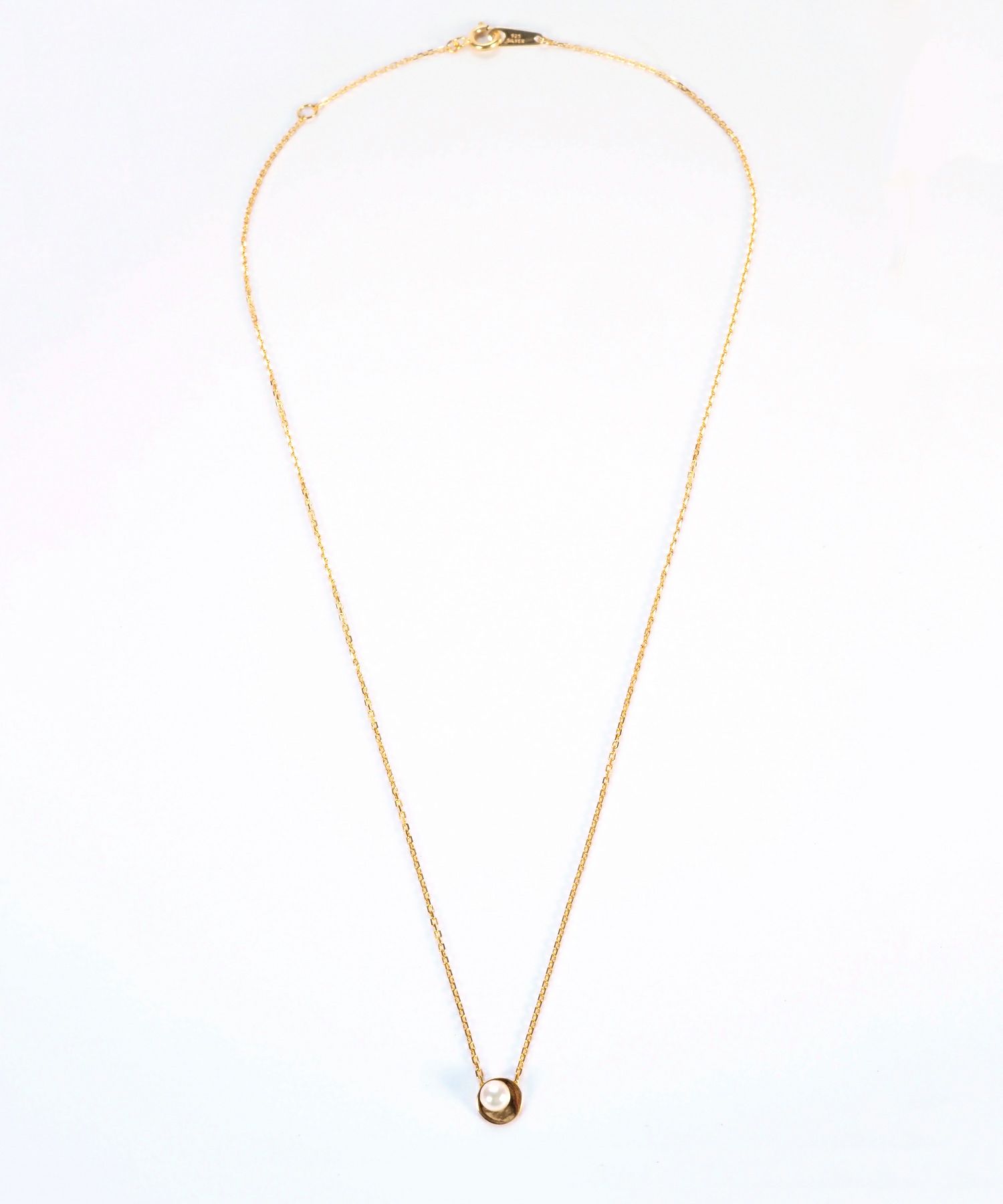 [SV925]アコヤパールプレートネックレス