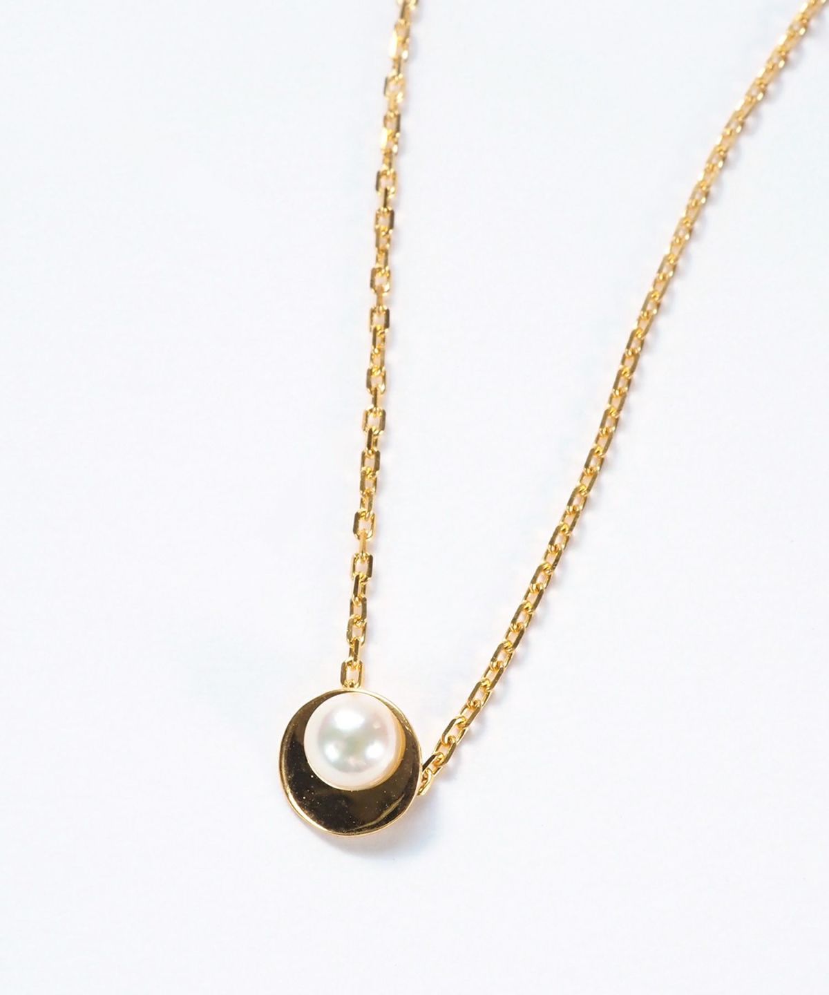 [SV925]アコヤパールプレートネックレス