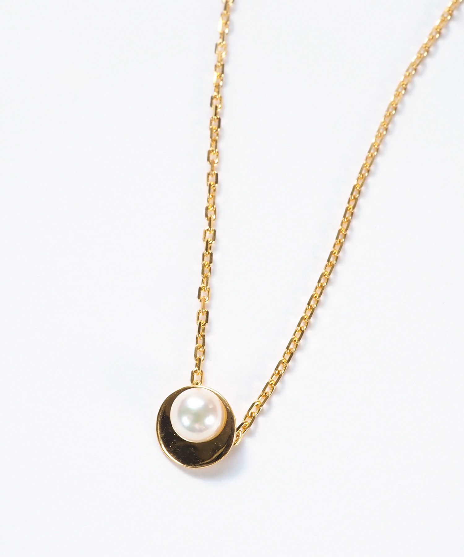 [SV925]アコヤパールプレートネックレス