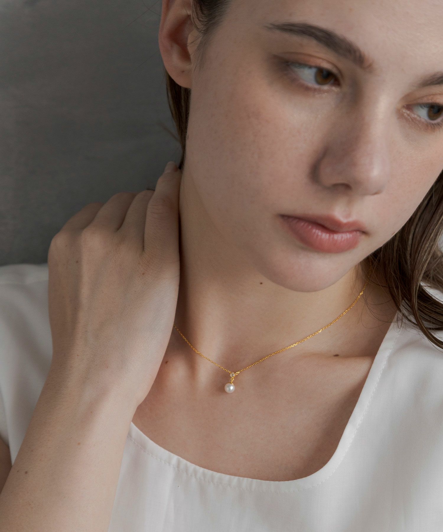 [SV925]アンビジューアコヤパールネックレス